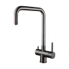 Смеситель для кухни Paulmark Wetter We213030-GM, с подключением к фильтру, вороненая сталь