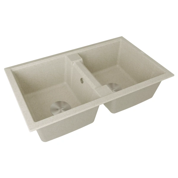 Мойка кухонная Paulmark TANDEM 80/2 PM238150-BE, искусственный гранит (IT-GRANIT), бежевый