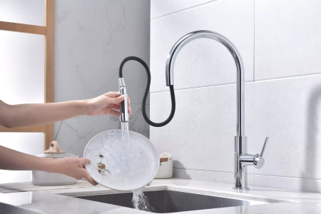 Смеситель для кухни Paulmark Senso Se215180-CR, сенсорный душ / струя, хром