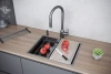 Мойка кухонная Paulmark NEXT-MULTI SINK 58 PM785845-GM, нержавеющая сталь, вороненая сталь