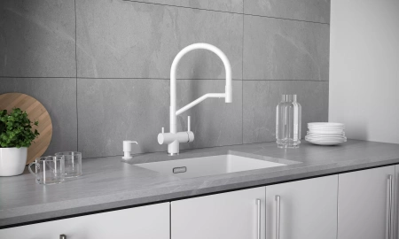 Дозатор для кухонной мойки Paulmark REIN D002-WH, белый