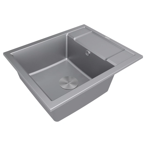Мойка кухонная Paulmark FLUGEN 50-600 PM216050-GRM, искусственный гранит (IT-GRANIT), серый