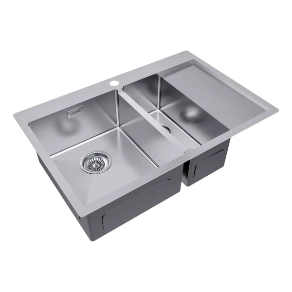 Мойка кухонная Paulmark KRONER 78/2SF PM227851-BSL, нержавеющая сталь, сталь