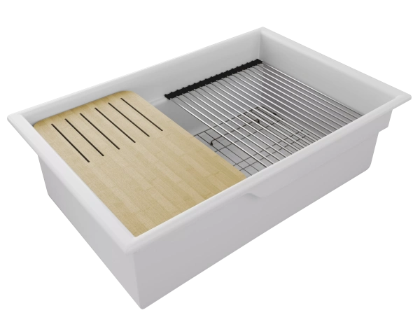 Мойка кухонная Paulmark GLAMP 81 PM028148-WH, керамика, белый