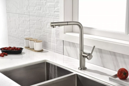 Смеситель для кухни Paulmark Neo Ne214419-BS, сталь