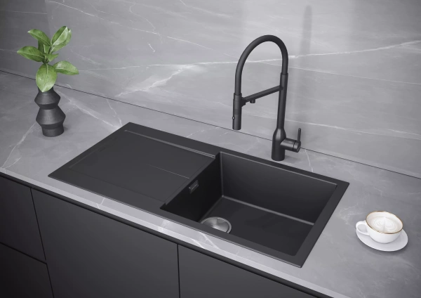 Смеситель для кухни Paulmark MAGNETO Ma213188-AN, с подключением к фильтру, антрацит
