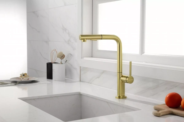 Смеситель для кухни Paulmark Neo Ne214419-BG, золото брашированное