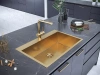 Смеситель для кухни Paulmark Dosse Do214418-BG, с выдвижным изливом, золото брашированное
