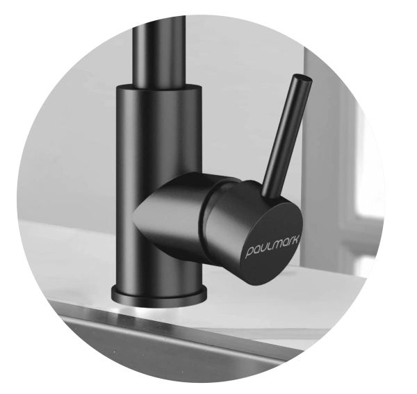 Смеситель для кухни Paulmark TWIN Tw213622-GM, с подключением к фильтру, вороненая сталь