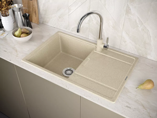 Мойка кухонная Paulmark FLUGEN 50-780 PM217850-BE, искусственный гранит (IT-GRANIT), бежевый