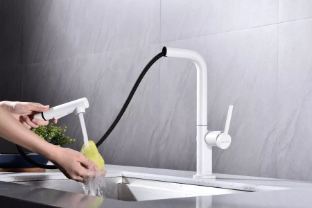 Смеситель для кухни Paulmark Neo Ne214419-WH, белый