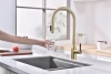 Смеситель для кухни Paulmark UNIVERSAL Un213880-LG, с подключением к фильтру, зотоло