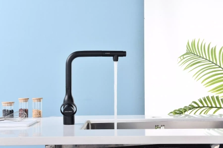 Смеситель для кухни Paulmark Urban Ur213104-AN, с выдвижным изливом, антрацит