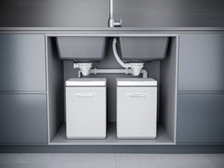 Сифон телескопический двойной с круглым переливом TRUST 1023 Paulmark PM1023-CR, хром