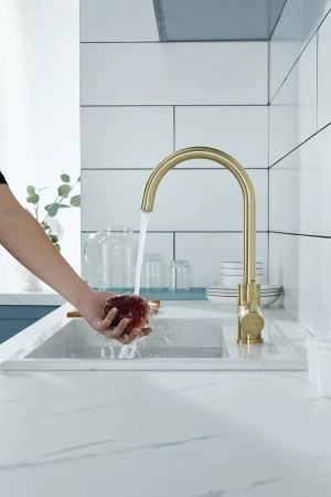 Смеситель для кухни Paulmark Essen Es213211-BR, с подключением к фильтру, бронза