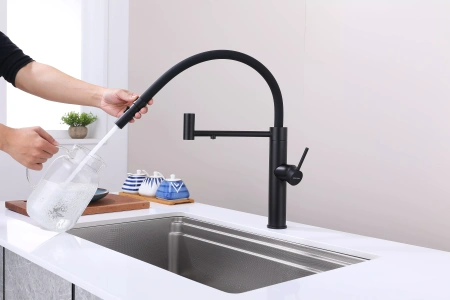 Смеситель для кухни Paulmark GANYMEDE Ga213199-AN, с подключением к фильтру, антрацит