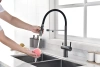 Смеситель для кухни Paulmark Gravity Gr213888-GM, с подключением к фильтру, вороненая сталь