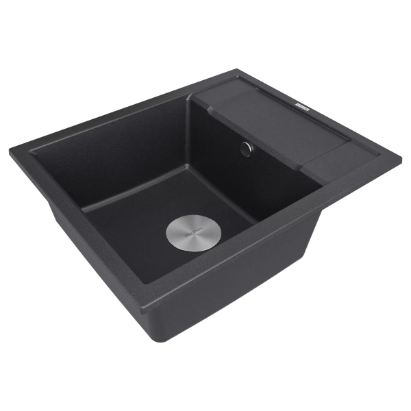Мойка кухонная Paulmark FLUGEN 50-600 PM216050-BL, искусственный гранит (IT-GRANIT), черный
