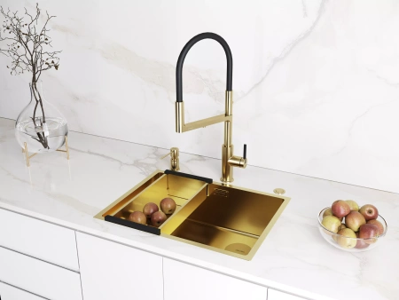 Дозатор для кухонной мойки Paulmark KRAFT D003-BG, золото брашированное