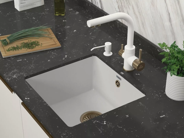 Дозатор для кухонной мойки Paulmark REIN D002-WH, белый